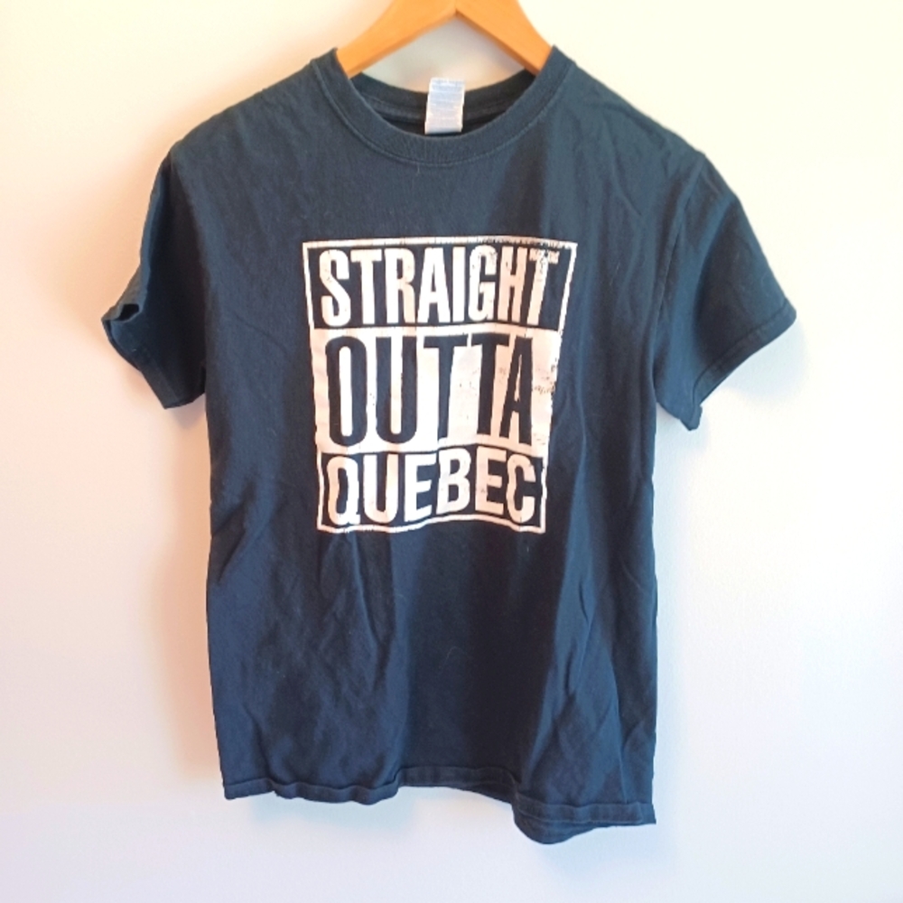 Black "Straight Outta Quebec" T Shirt